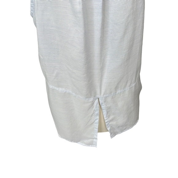 Bella Dahl Tank Top Womens Collared Striped Button Down Pockets Blue Medium - Picture 9 of 10